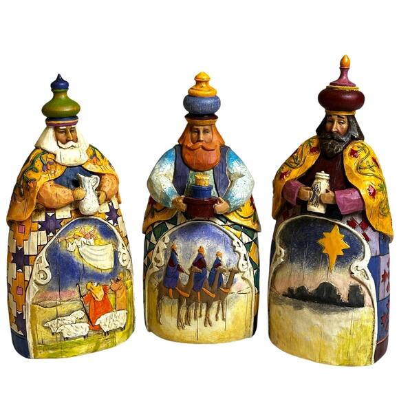 Jim Shore 2003 Let Every Heart Prepare Him Room 113256 'Three Wisemen' Figurines - Picture 11 of 15
